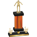 Premium Single Orange Carbon Fiber Third Place Wrestling Trophy