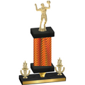 Premium Single Orange Carbon Fiber Victory Volleyball Trophy