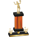 Premium Single Orange Carbon Fiber Second Place Volleyball Trophy