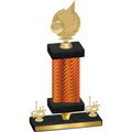 Premium Single Orange Carbon Fiber First Place Volleyball Trophy