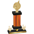 Premium Single Orange Carbon Fiber Third Place Volleyball Trophy