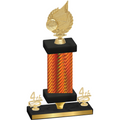 Premium Single Orange Carbon Fiber Fourth Place Volleyball Trophy