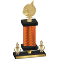 Premium Single Orange Carbon Fiber Victory Volleyball Trophy
