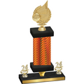 Premium Single Orange Carbon Fiber Year Volleyball Trophy