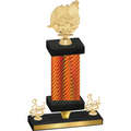 Premium Single Orange Carbon Fiber Third Place Swimming Trophy