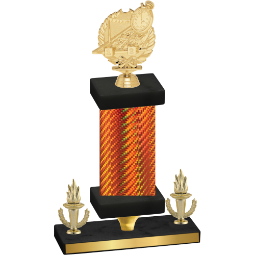 Premium Single Orange Carbon Fiber Victory Swimming Trophy