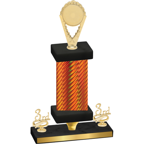 Premium Single Orange Carbon Fiber Third Place Insert Trophy