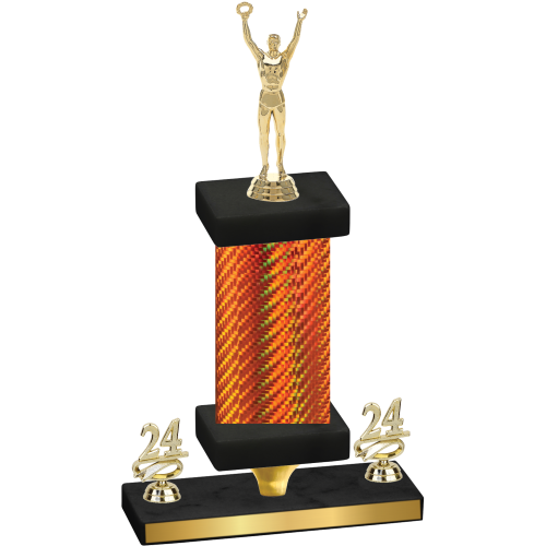 Premium Single Orange Carbon Fiber Year Victory Trophy