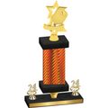 Premium Single Orange Carbon Fiber Year Pickleball Trophy