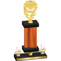 Premium Single Orange Carbon Fiber First Place Pickleball Trophy