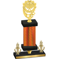 Premium Single Orange Carbon Fiber Victory Pickleball Trophy