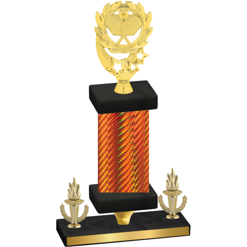 Premium Single Orange Carbon Fiber Victory Pickleball Trophy