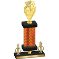Premium Single Orange Carbon Fiber Victory Pickleball Trophy