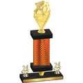 Premium Single Orange Carbon Fiber Year Pickleball Trophy