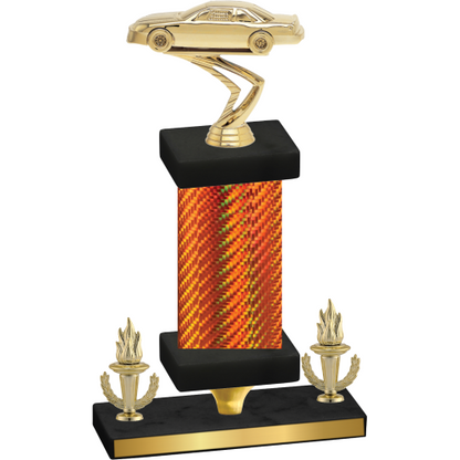 Premium Single Orange Carbon Fiber Victory Cars Trophy