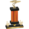 Premium Single Orange Carbon Fiber Third Place Cars Trophy