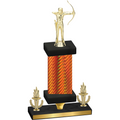 Premium Single Orange Carbon Fiber Victory Archery Trophy