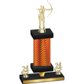 Premium Single Orange Carbon Fiber Year Archery Trophy