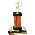 Premium Single Orange Carbon Fiber Year Archery Trophy