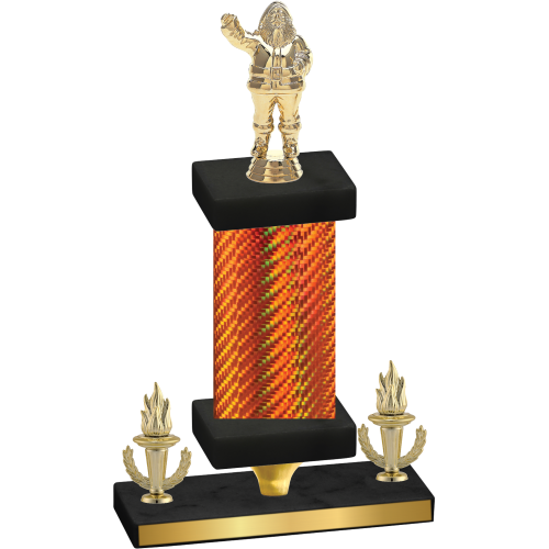Premium Single Orange Carbon Fiber Victory Holiday Trophy