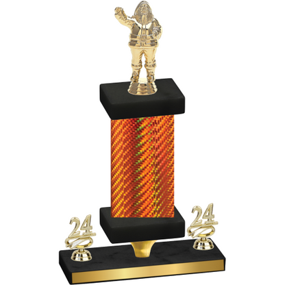 Premium Single Orange Carbon Fiber Year Holiday Trophy