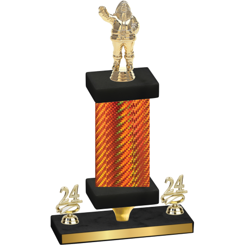 Premium Single Orange Carbon Fiber Year Holiday Trophy