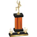 Premium Single Orange Carbon Fiber Second Place Majorette Trophy