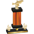 Premium Single Orange Carbon Fiber Fourth Place Fishing Trophy
