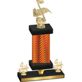Premium Single Orange Carbon Fiber Fourth Place Music Trophy