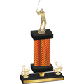 Premium Single Orange Carbon Fiber Third Place Golf Trophy