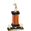 Premium Single Orange Carbon Fiber Fourth Place Golf Trophy