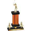 Premium Single Orange Carbon Fiber Victory Golf Trophy