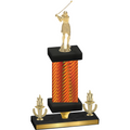 Premium Single Orange Carbon Fiber Victory Golf Trophy