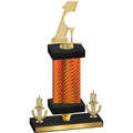 Premium Single Orange Carbon Fiber Victory Golf Trophy