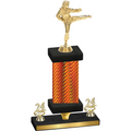 Premium Single Orange Carbon Fiber Year Karate Trophy