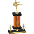 Premium Single Orange Carbon Fiber Victory Karate Trophy
