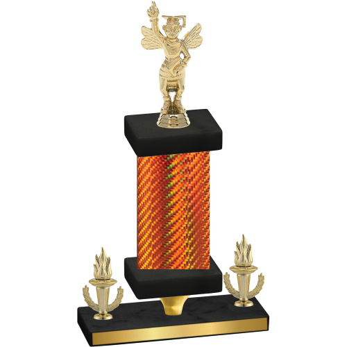 Premium Single Orange Carbon Fiber Victory Academics Trophy