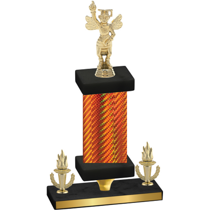 Premium Single Orange Carbon Fiber Victory Academics Trophy