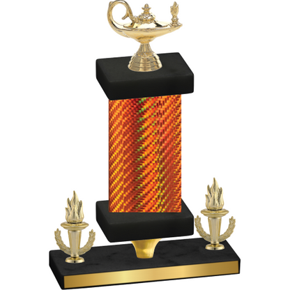 Premium Single Orange Carbon Fiber Victory Academics Trophy