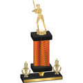 Premium Single Orange Carbon Fiber Victory Softball Trophy