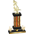 Premium Single Orange Glacier Third Place Football Trophy