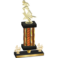 Premium Single Orange Glacier Fourth Place Football Trophy