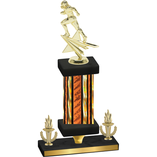 Premium Single Orange Glacier Victory Football Trophy