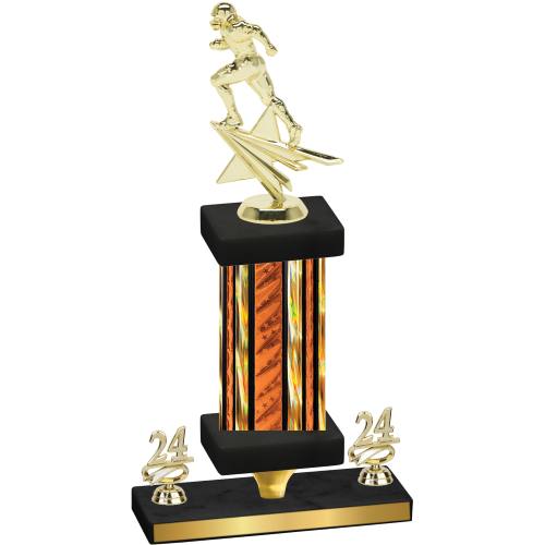 Premium Single Orange Glacier Year Football Trophy