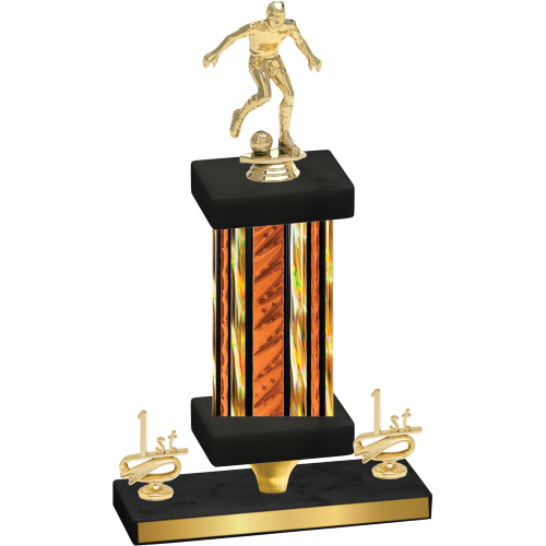 Premium Single Orange Glacier First Place Soccer Trophy
