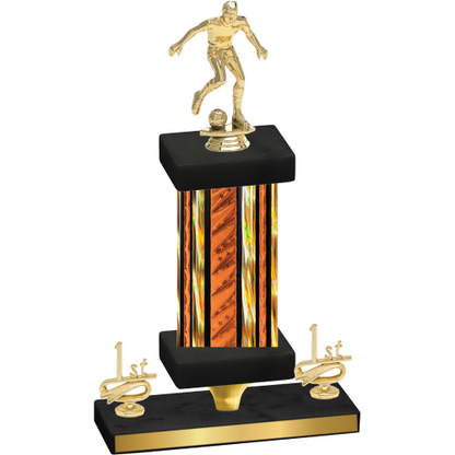 Premium Single Orange Glacier First Place Soccer Trophy