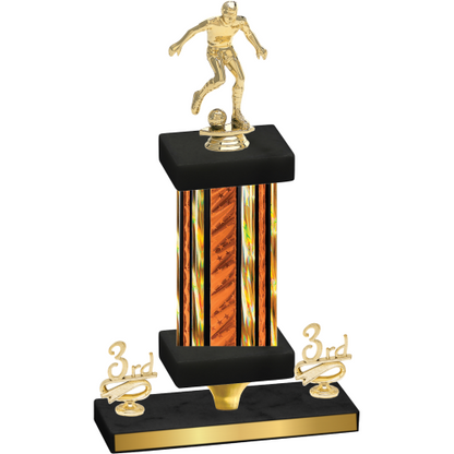 Premium Single Orange Glacier Third Place Soccer Trophy