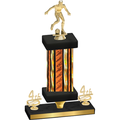Premium Single Orange Glacier Fourth Place Soccer Trophy