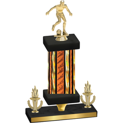 Premium Single Orange Glacier Victory Soccer Trophy