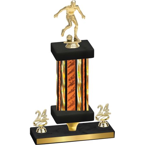 Premium Single Orange Glacier Year Soccer Trophy